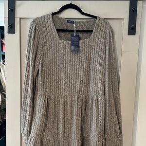 Cozy Ribbed Long Sleeve Mini Dress